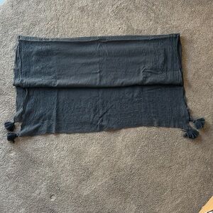 Anthropologie Large Navy Tassel Scarf/ Wrap